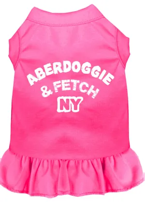 Aberdoggie Ny Screen Print Dress Bright Pink Xxxl