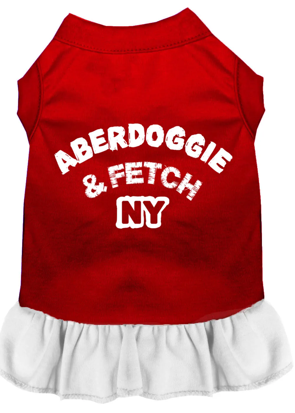Aberdoggie Ny Screen Print Dress Red With White Sm