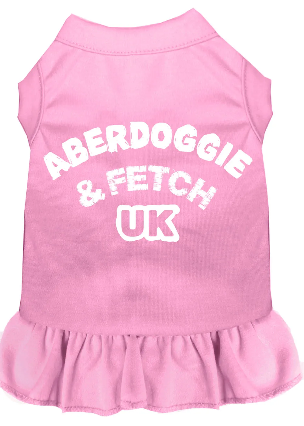 Aberdoggie Uk Screen Print Dress Light Pink Lg