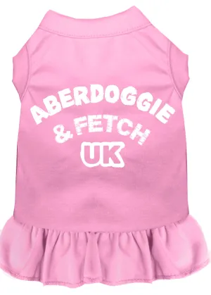Aberdoggie Uk Screen Print Dress Light Pink Lg