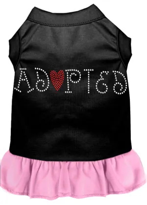 Adopted Rhinestone Dresses Black With Light Pink Med