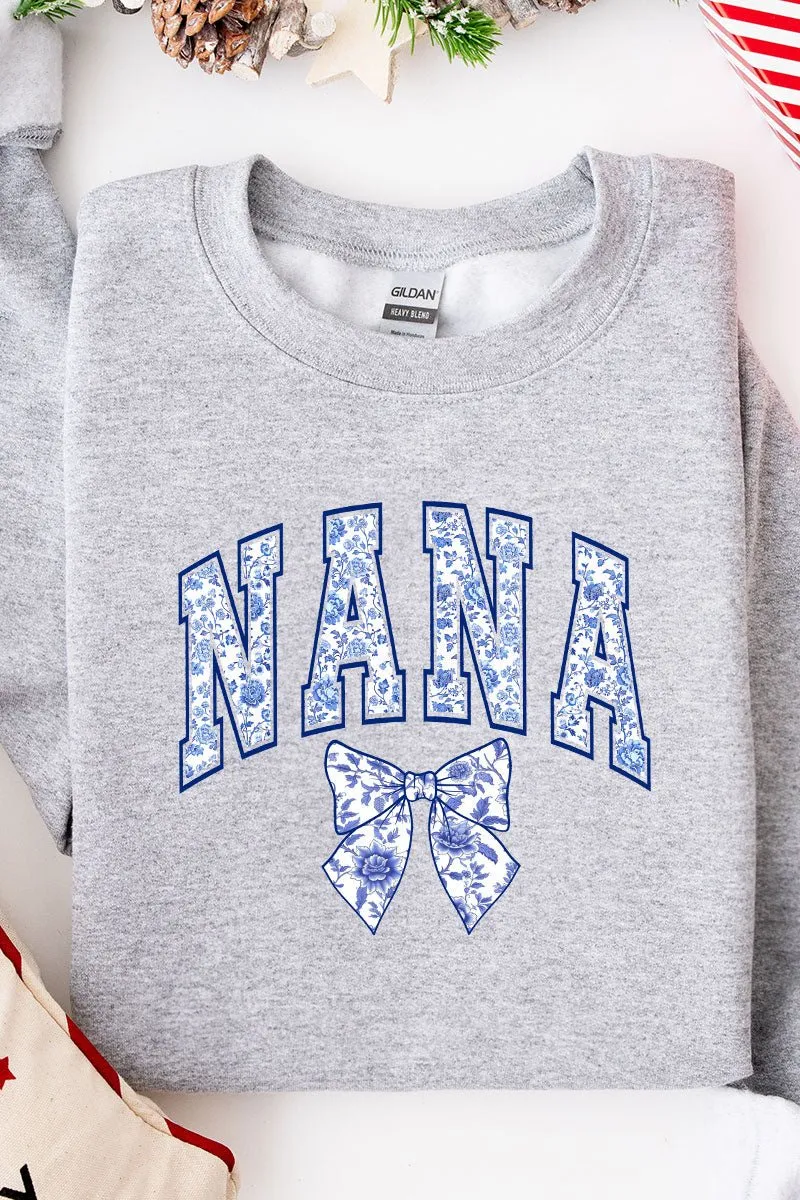 Arched Nana Blue Chinoiserie Unisex NuBlend Crew Sweatshirt