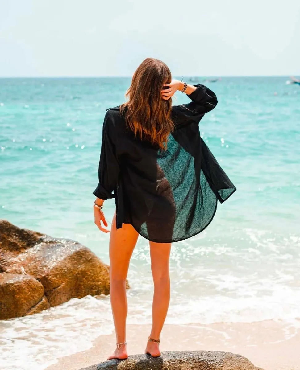 Boyfriend Button Up Black