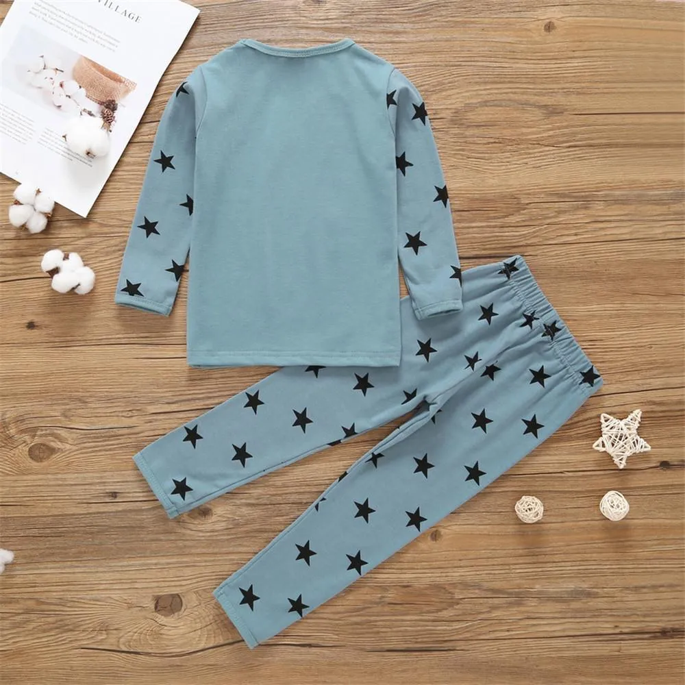 Boys Cute Dinosaur Cartoon Long Sleeve Top & Pants