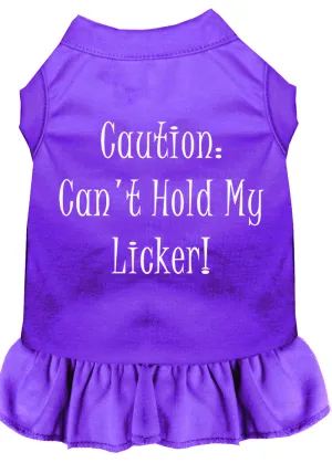 Can't Hold My Licker Screen Print Dress Purple Med