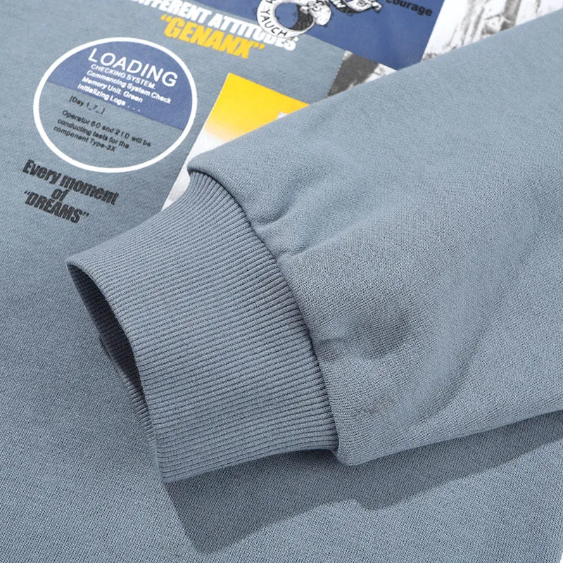 Casual Plain Graphic Fleece Hoodies