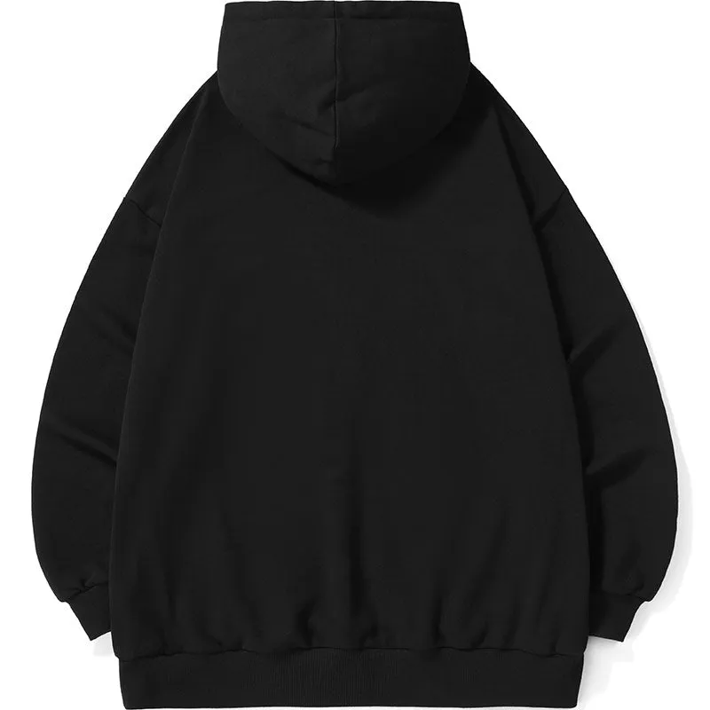 Casual Print Drop-Shoulder Sleeve Hoodies