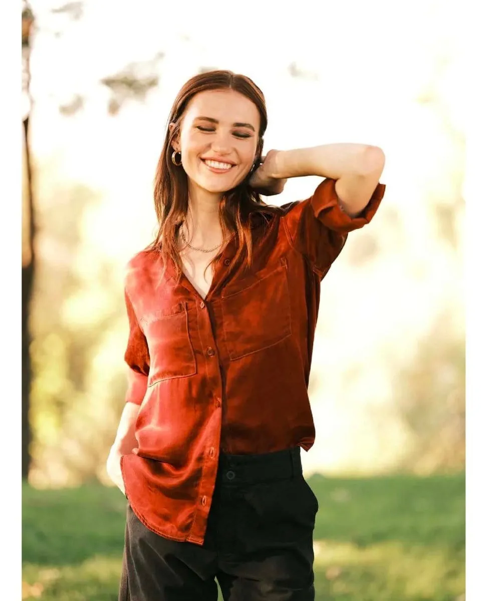 Cupro Two Pocket Shirt Brandy