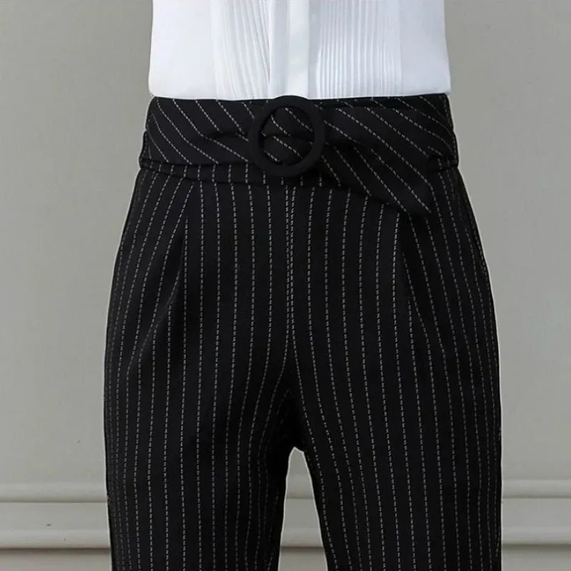 Elegant Fine-Striped Trousers