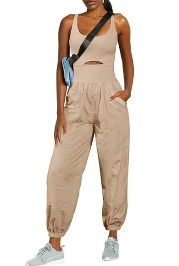 Fashion Sports Women's Outdoor Clothing Yoga Hollow Cross Comfortable Fitness Vest Jumpsuit