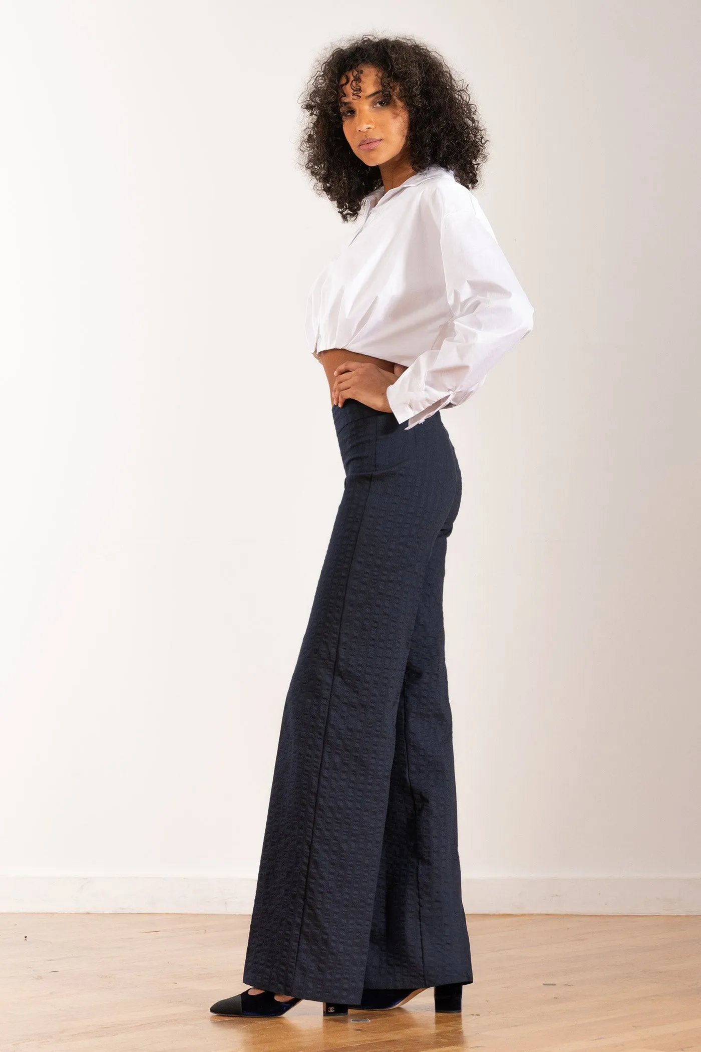 FLAVIA Seersucker Navy