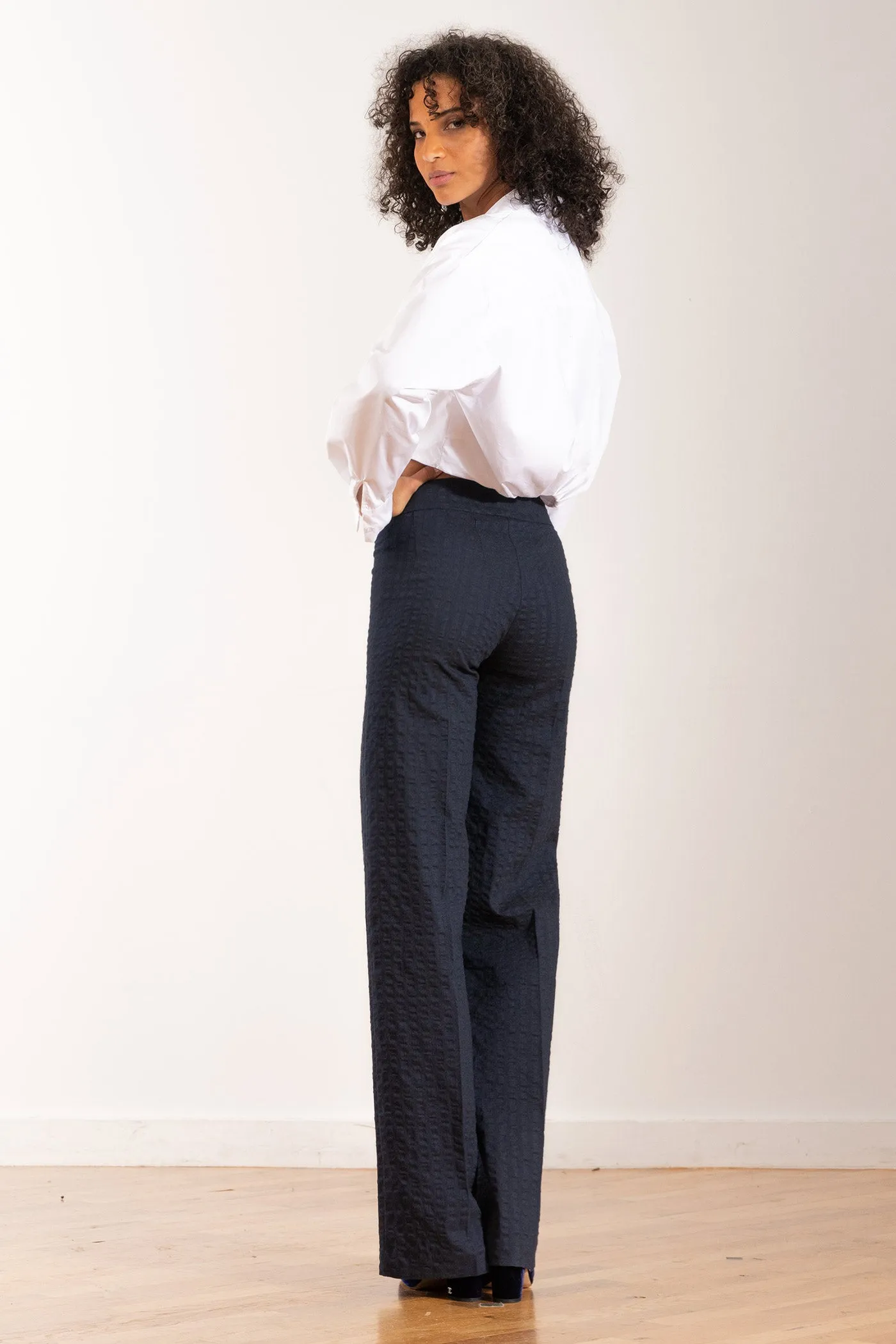 FLAVIA Seersucker Navy