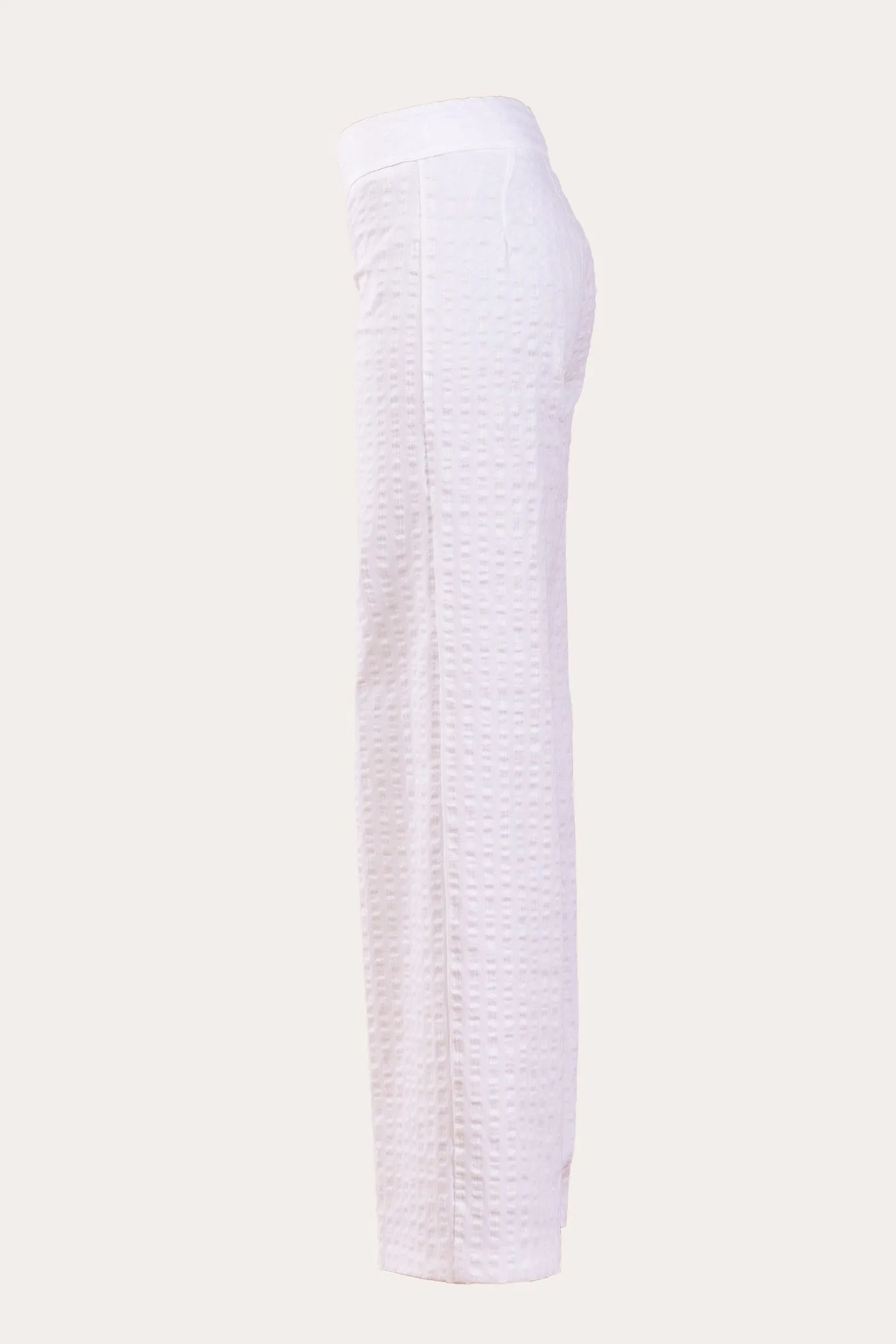 FLAVIA Seersucker White