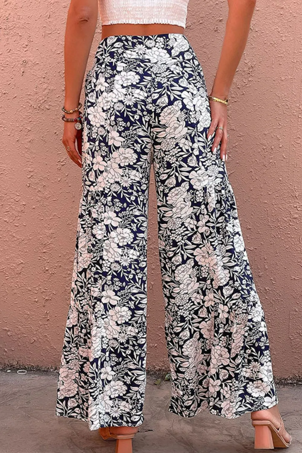 Floral Belted Wide Leg Resort Pants