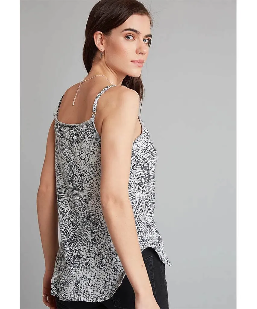Frayed Cami Snake Print Moonstone