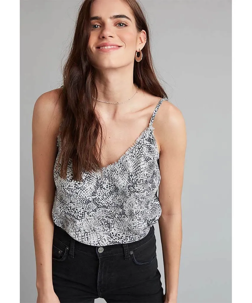 Frayed Cami Snake Print Moonstone