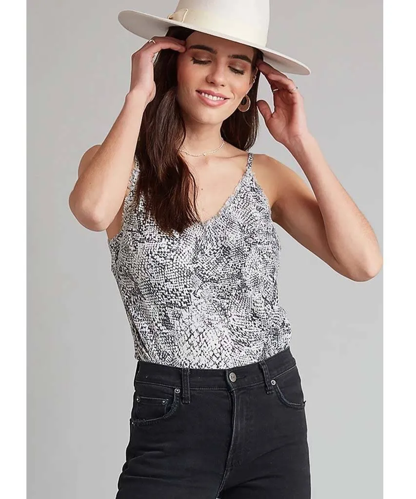 Frayed Cami Snake Print Moonstone