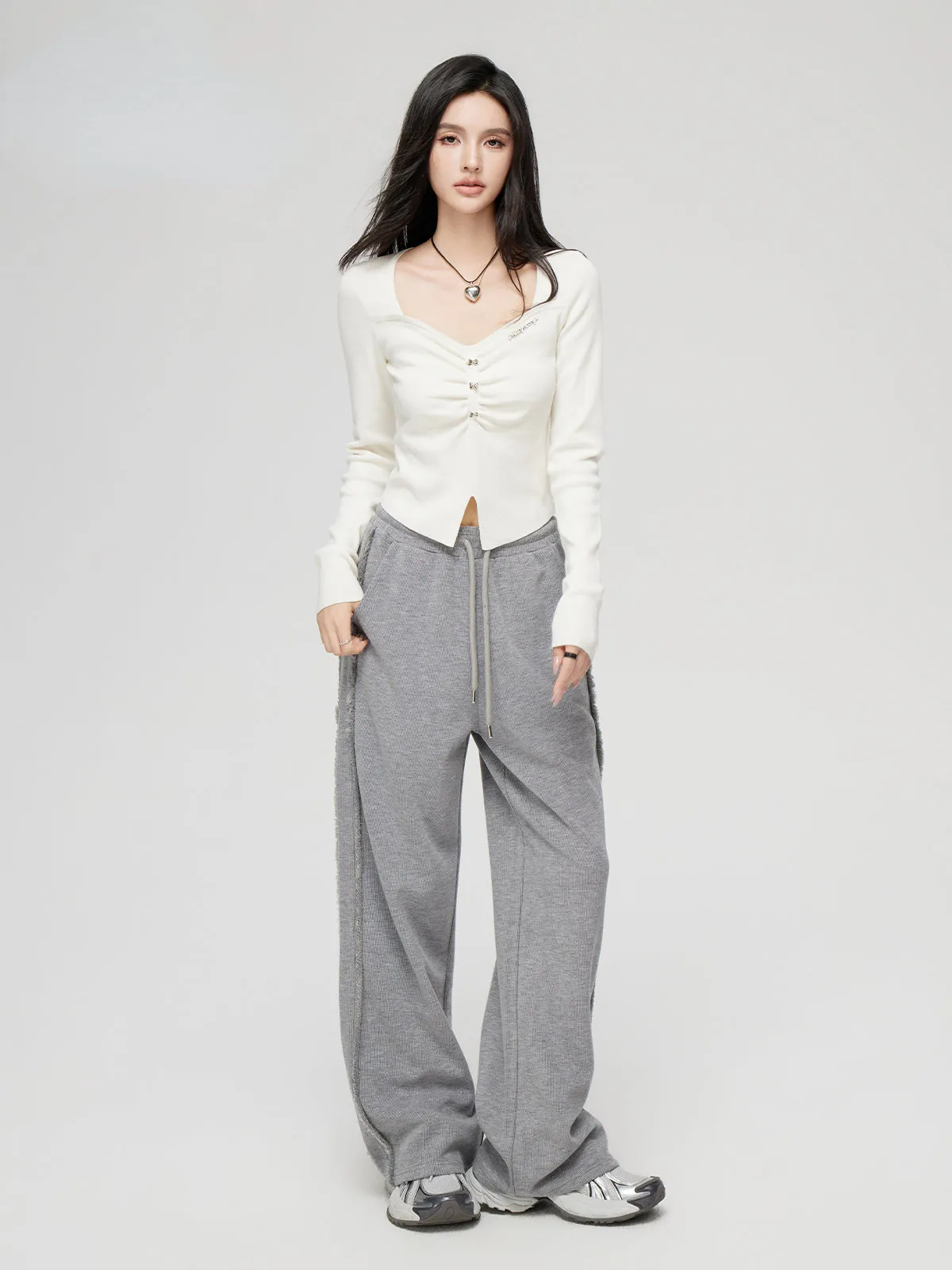 Frayed Wide Leg Pants