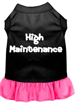 High Maintenance Screen Print Dress Black With Bright Pink Xl