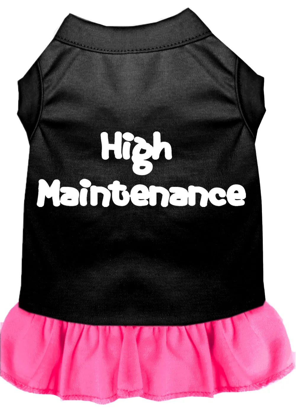 High Maintenance Screen Print Dress Black With Bright Pink Xl