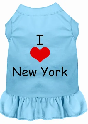 I Heart New York Screen Print Dress Baby Blue Med