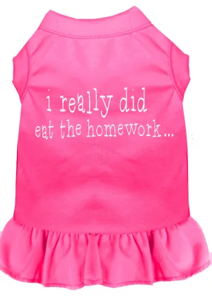 I Really Did Eat The Homework Screen Print Dress Bright Pink Xxxl