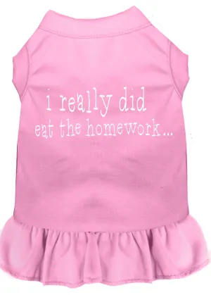 I Really Did Eat The Homework Screen Print Dress Light Pink Sm