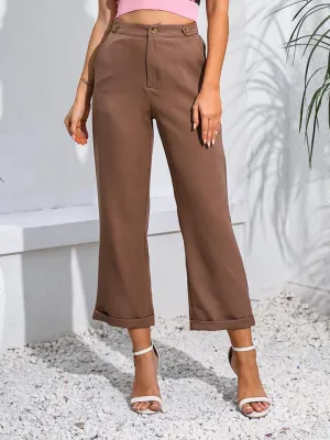 Keep Calm Straight Leg Cropped Pants