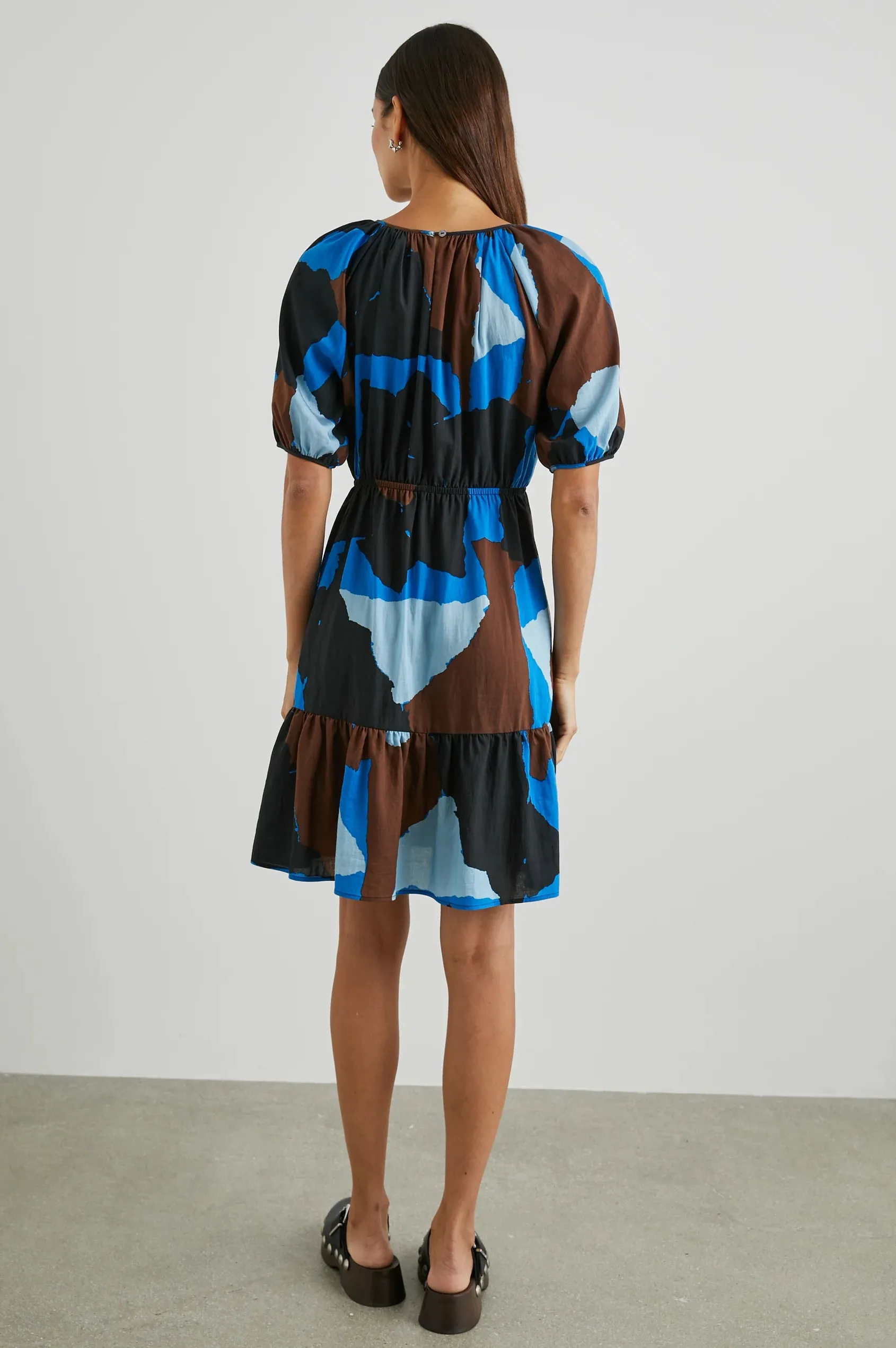 Khloe Dress ~ Blue Multi Color Block