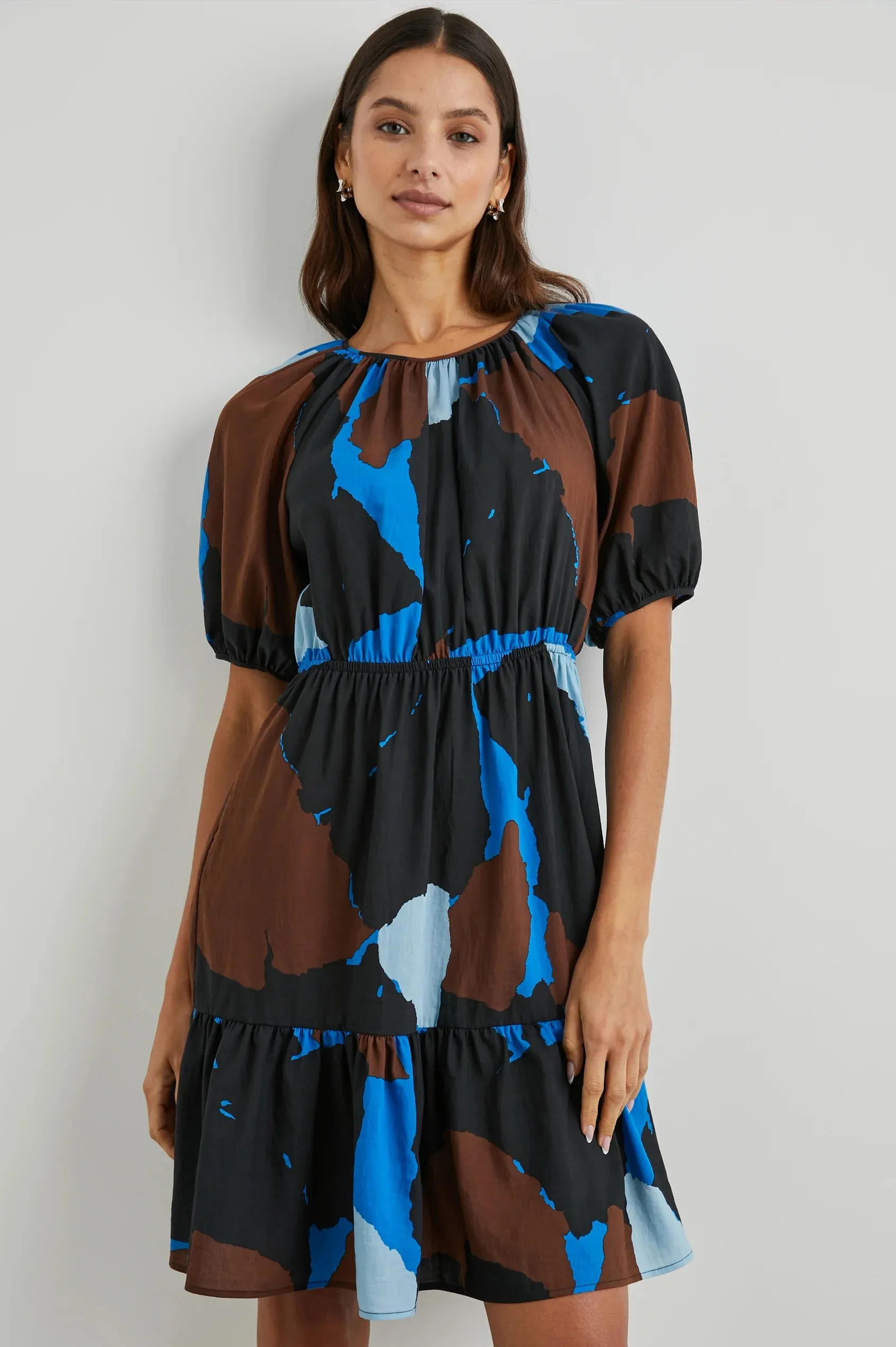 Khloe Dress ~ Blue Multi Color Block