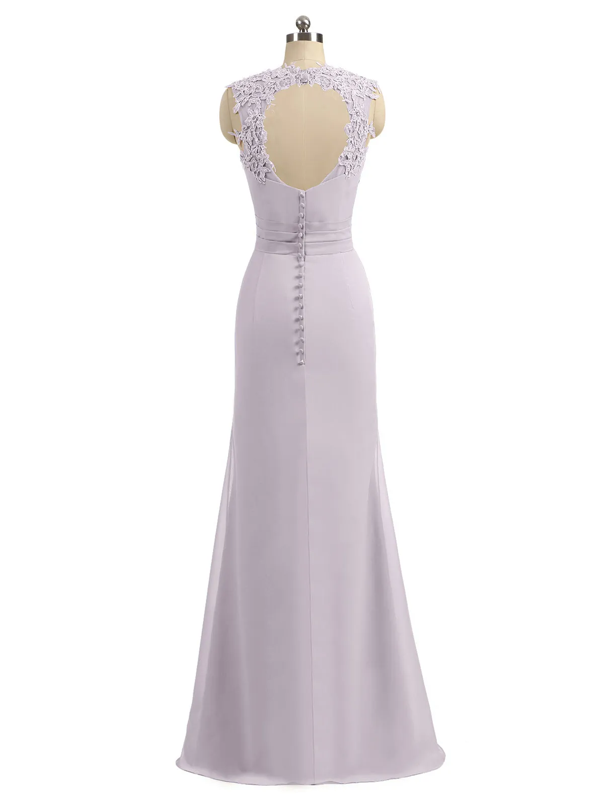 Lace Appliqued Strap Sheath Open Back Dress Dusk Plus Size