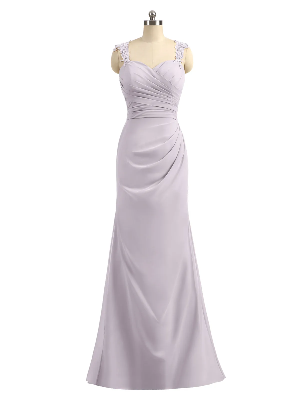 Lace Appliqued Strap Sheath Open Back Dress Dusk Plus Size