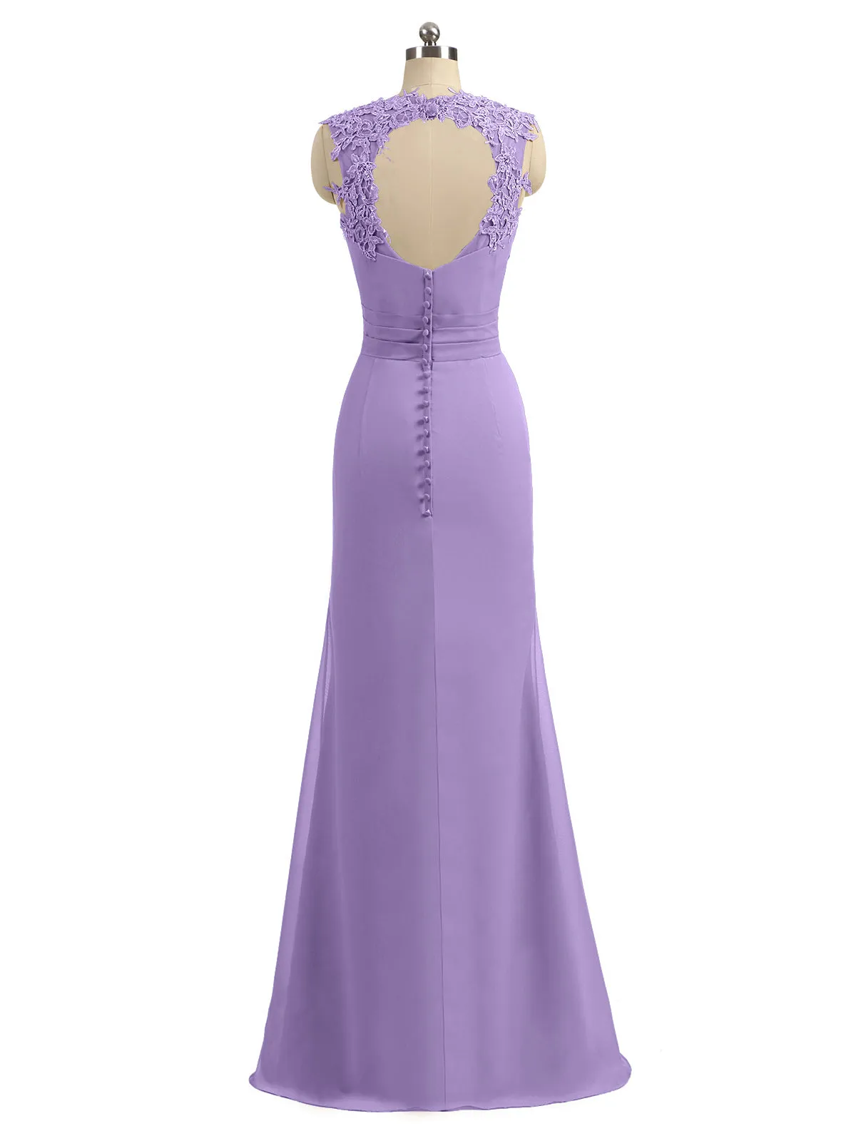 Lace Appliqued Strap Sheath Open Back Dress Tahiti