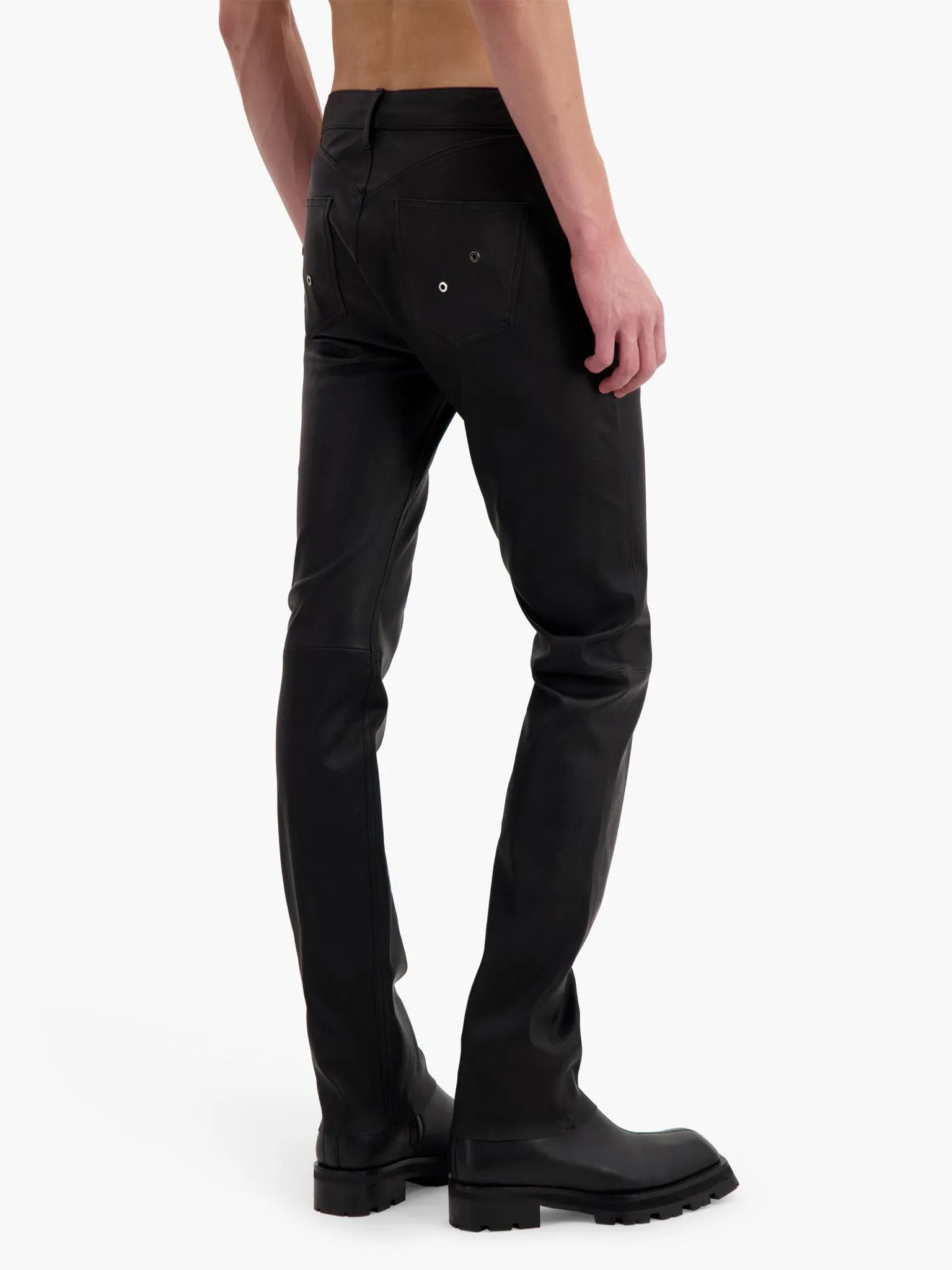 Lace Up Pants in Leather