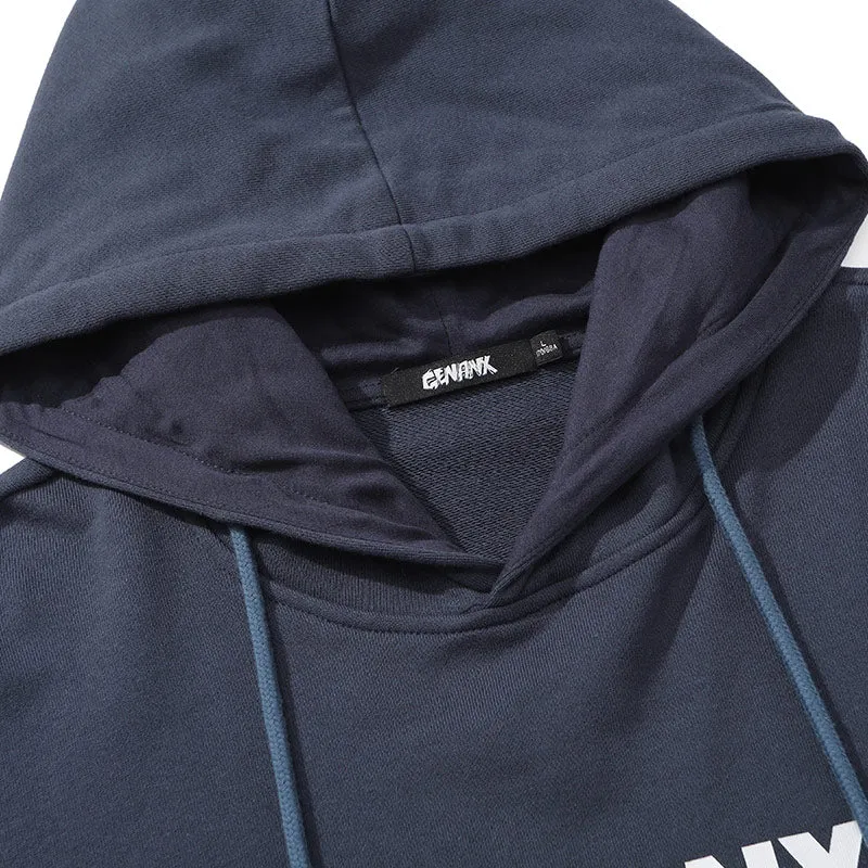 Letter Print Kangaroo Pocket Couple Hoodies