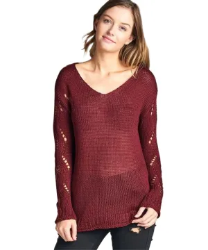 Long Sleeve Distressed Sweater