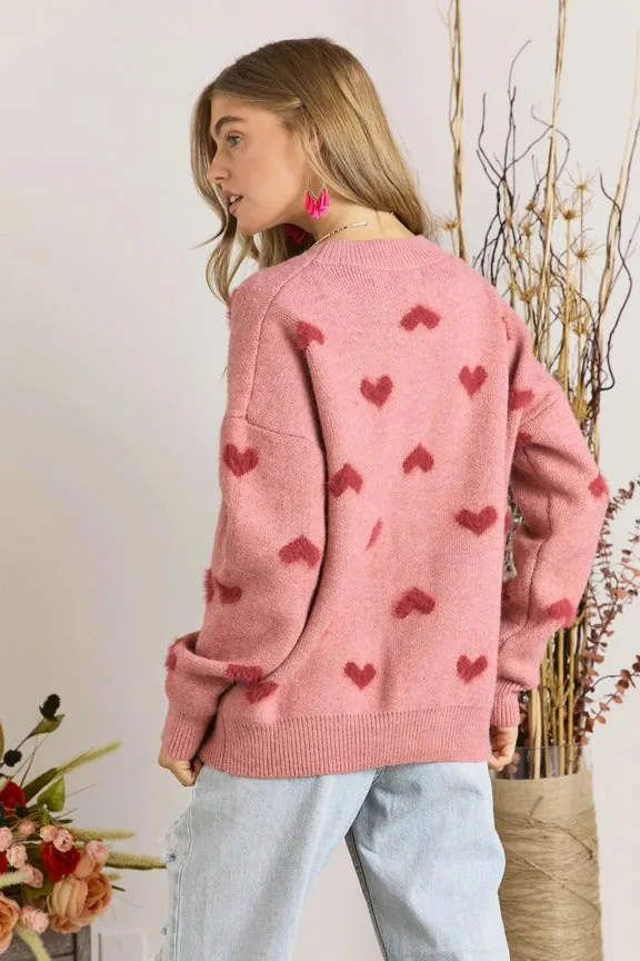 Lovely Heart Sweater Top