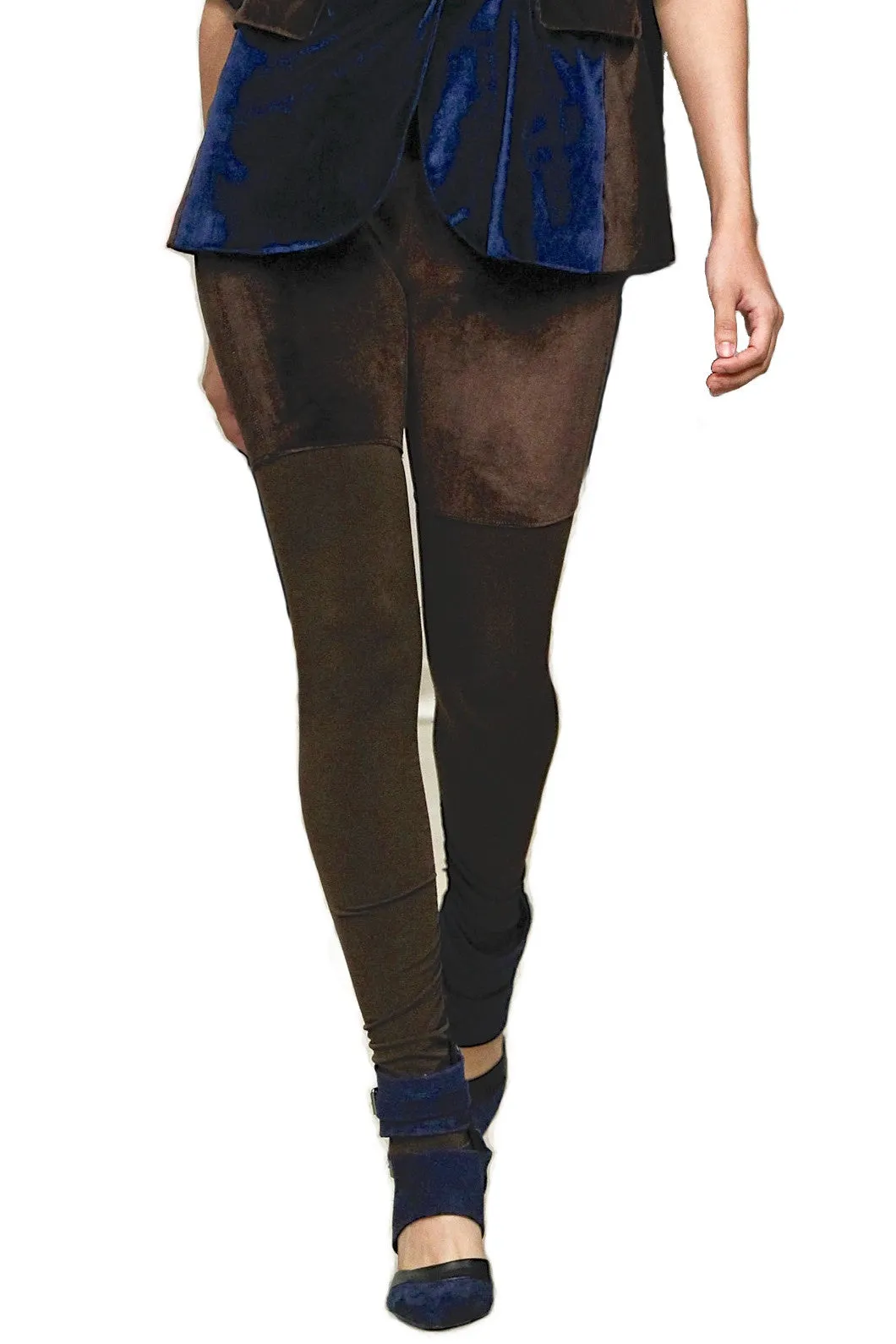 Made in NYC: Stretch Velvet & Jersey Panel Leggings