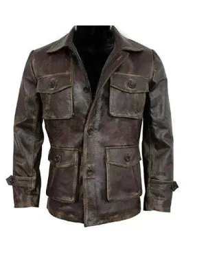 MEN STYLISH CAFE RACER BIKER REAL LEATHER DISTRESSED BROWN LEATHER JACKET | MEN LEATHER JACKET BY THE JACKET SELLER