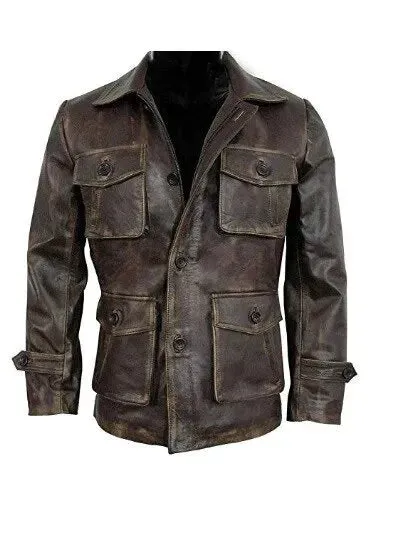 MEN STYLISH CAFE RACER BIKER REAL LEATHER DISTRESSED BROWN LEATHER JACKET | MEN LEATHER JACKET BY THE JACKET SELLER