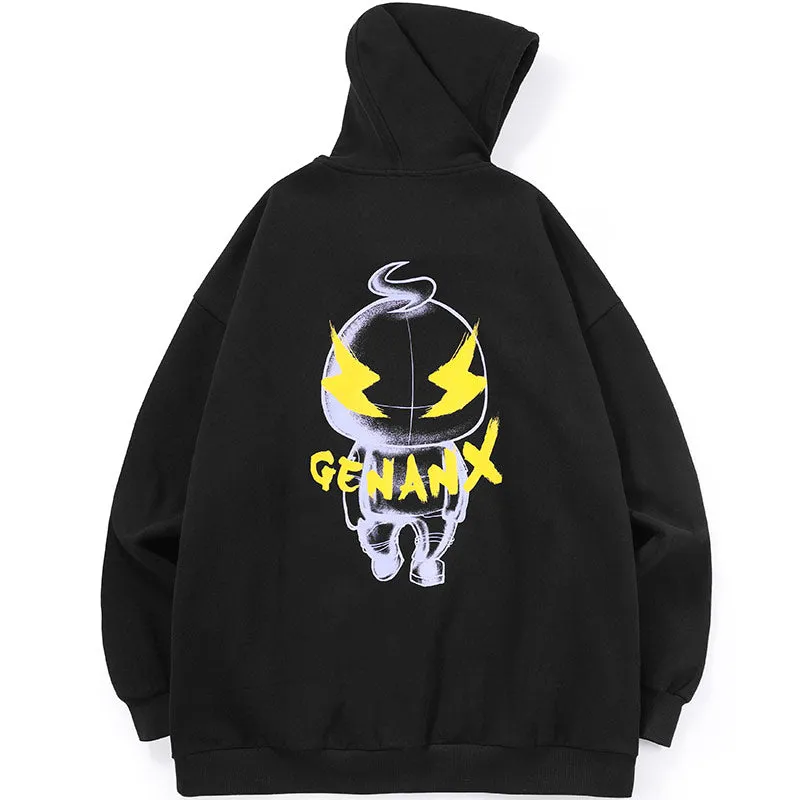 Minimalist Letter Print Kangaroo Pocket Pullover Hoodies