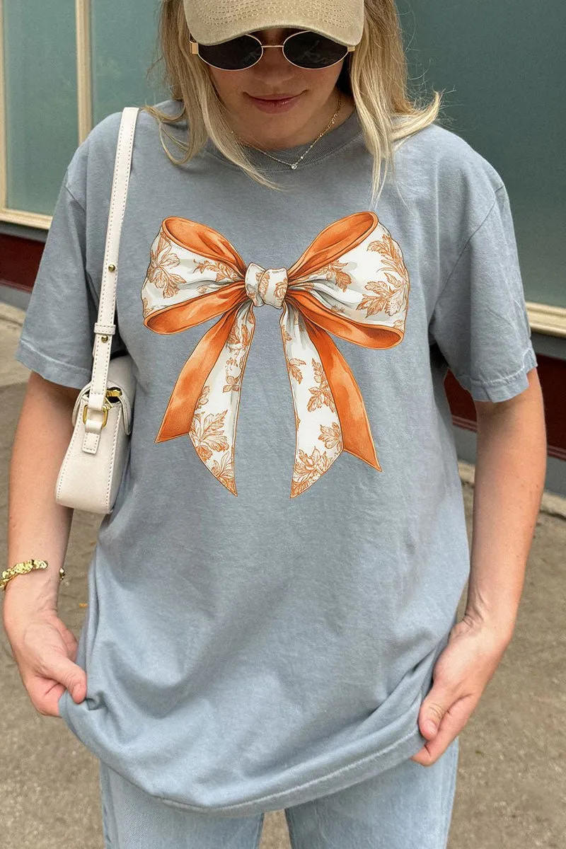 Orange Chinoiserie Bow Comfort Colors Adult Ring-Spun Cotton Tee