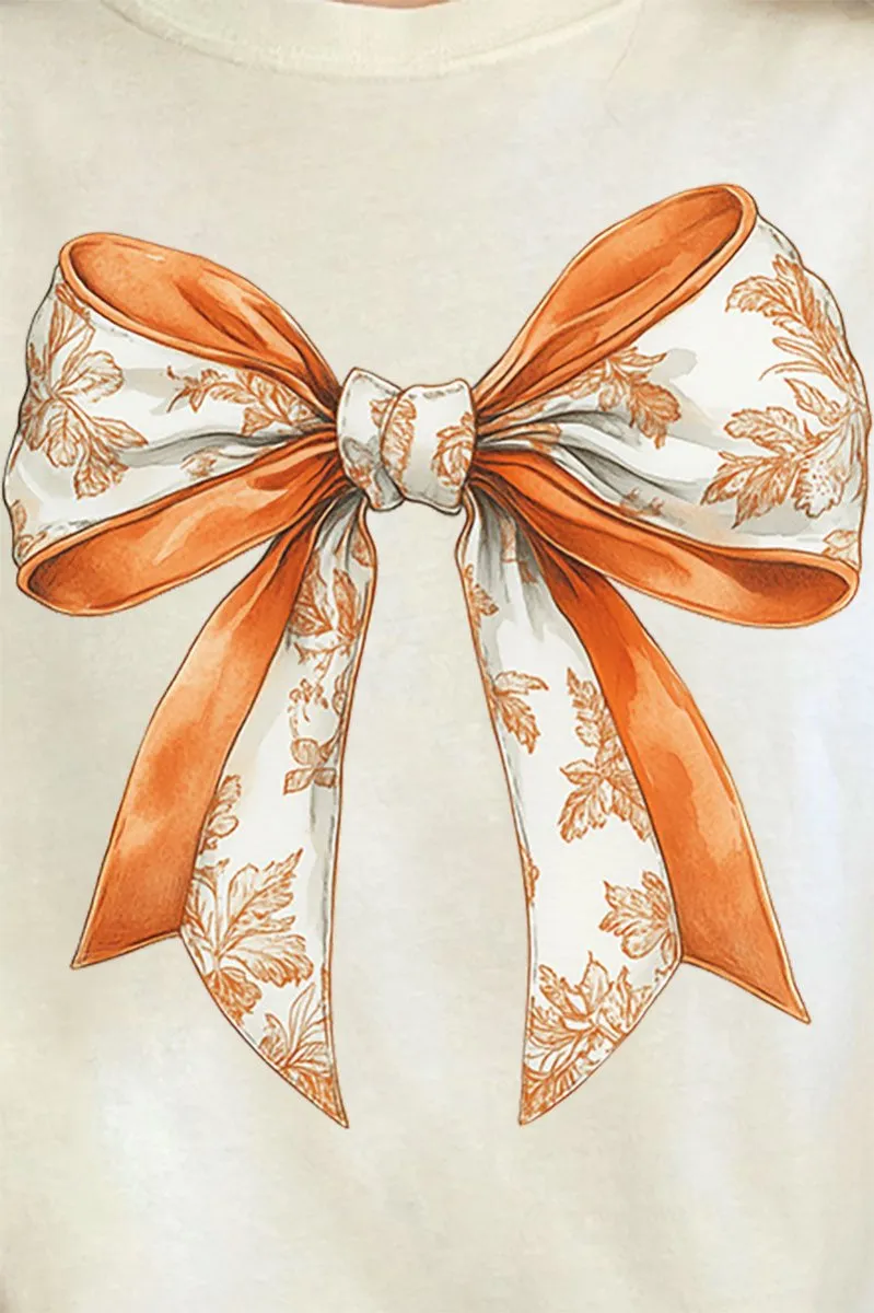 Orange Chinoiserie Bow Comfort Colors Adult Ring-Spun Cotton Tee