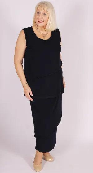 Overlay Poly/Spandex Cami Navy