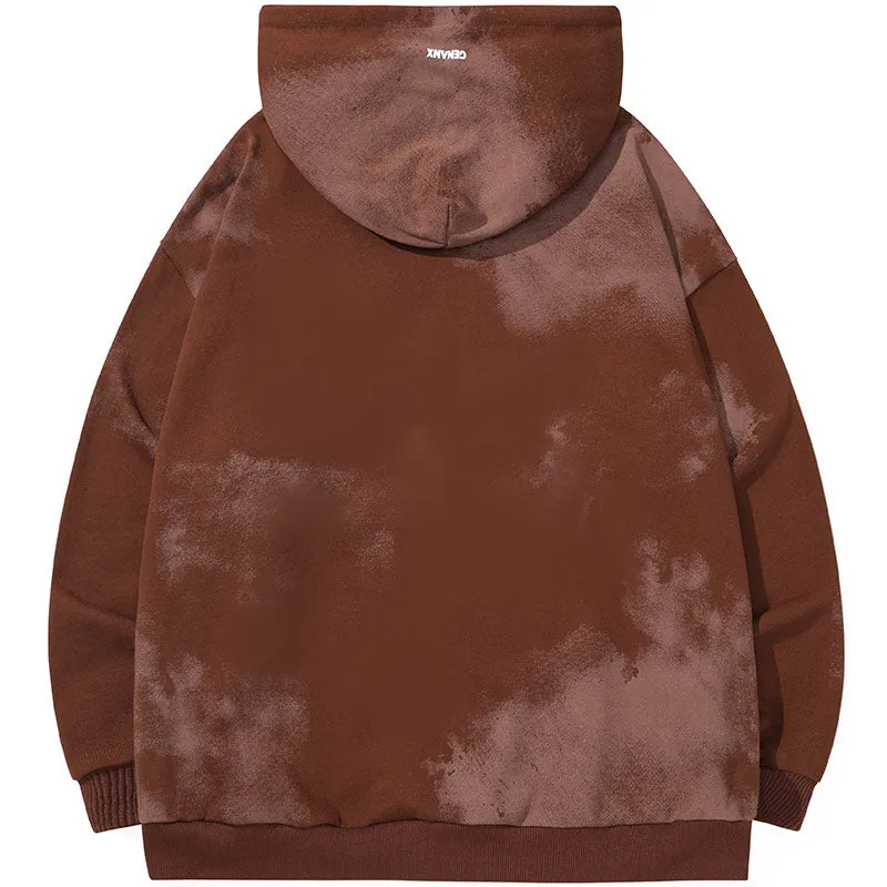 Plain Letter Print Kangaroo Pocket Hoodies