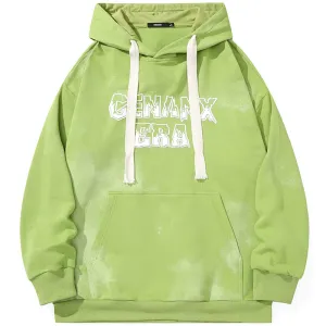 Plain Letter Print Kangaroo Pocket Hoodies