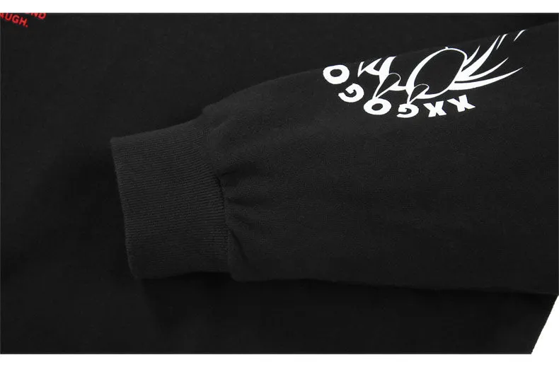Plain Spray Letter Print Cotton Hoodies