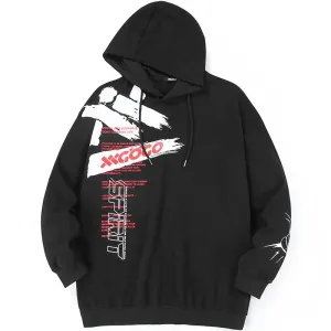 Plain Spray Letter Print Cotton Hoodies