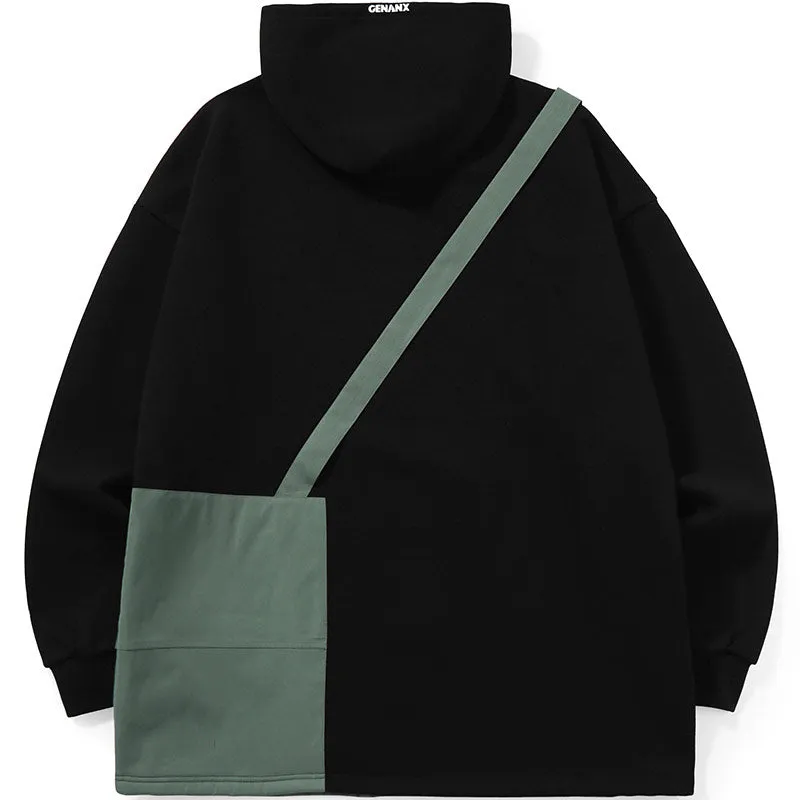 Print Crossbody Bag Patchwork Hoodies