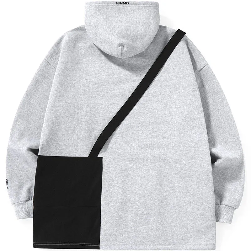 Print Crossbody Bag Patchwork Hoodies